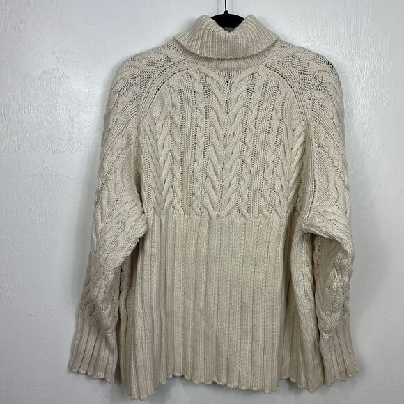 AKNVAS Kendall Wool Blend Cable Knit Sweater In Off White Size L - Picture 5 of 10